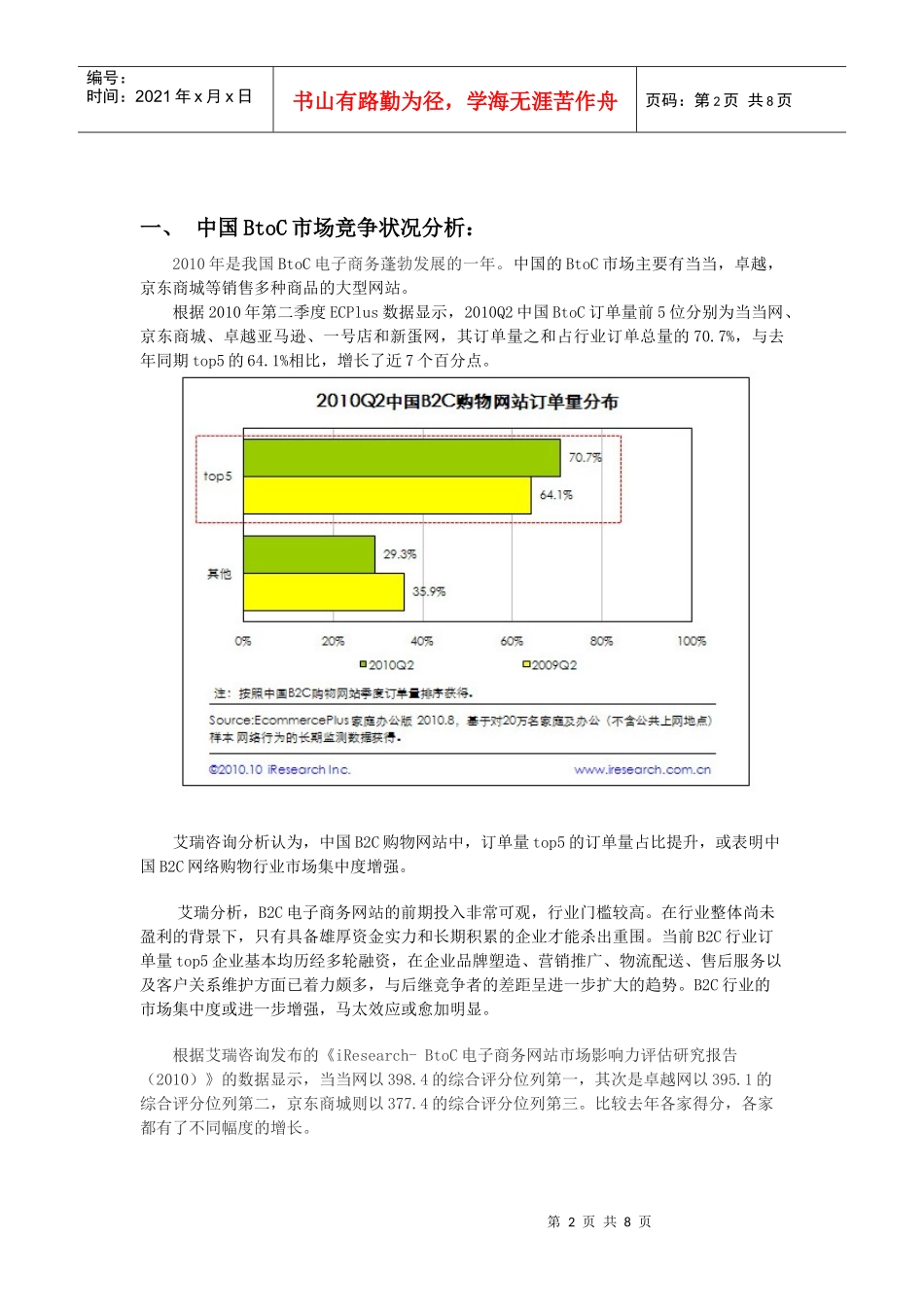 中国BtoC市场竞争状况分析_第2页