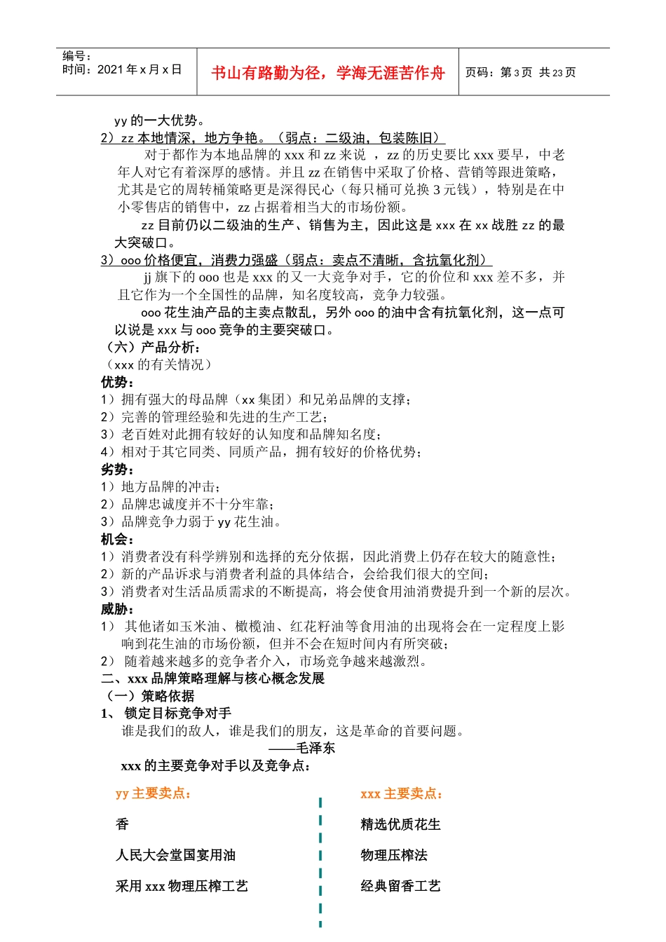 xxx食用油（花生油）油整合营销方案_第3页