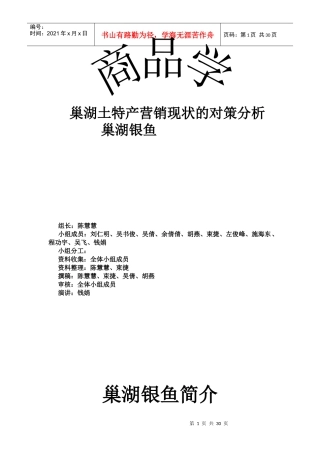 巢湖土特产营销现状的对策分析