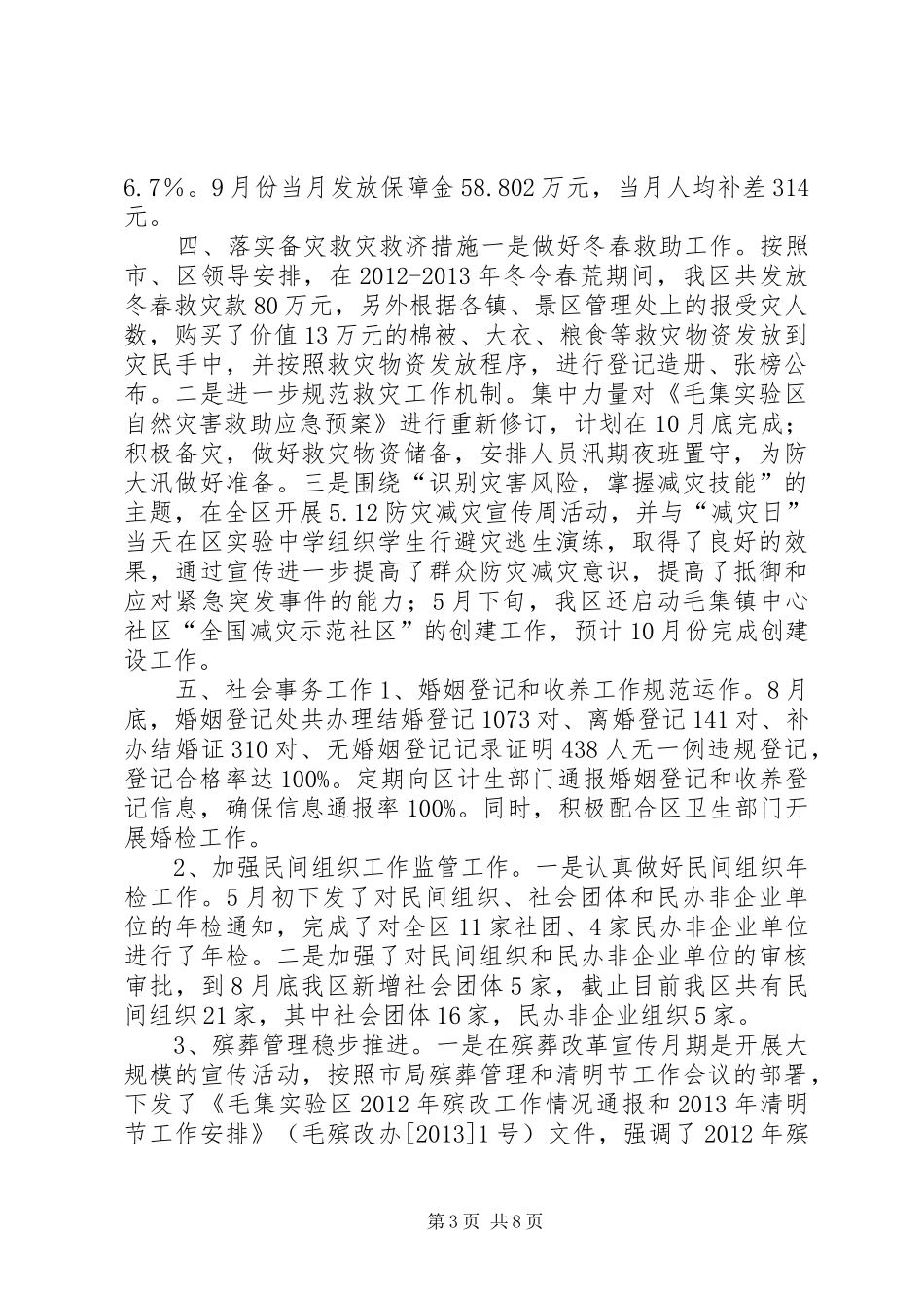 区民政局年度工作总结及XX年工作谋划_第3页