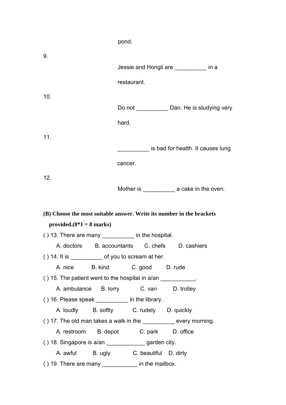 新加坡小学一年级英语试PRACTICE 92 _第2页