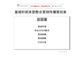 大自然全山棕床垫整合营销传播策划案