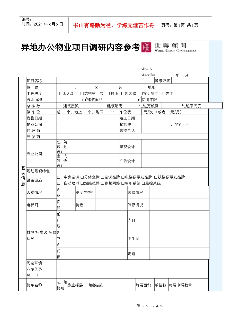 03_市场调研_异地办公物业项目市调示例_第1页