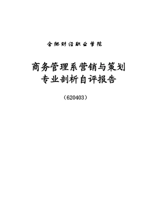 商务管理系营销与策划专业自评报告