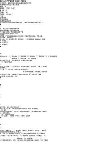 现场安全监理巡视记录表 
