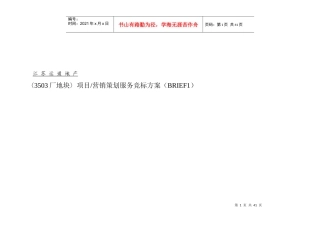 厂地块项目营销策划服务竞标方案