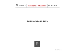 世纪城国际公馆营销计划