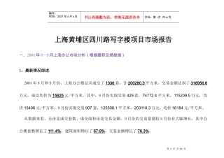 上海黄埔区某写字楼项目市场分析报告