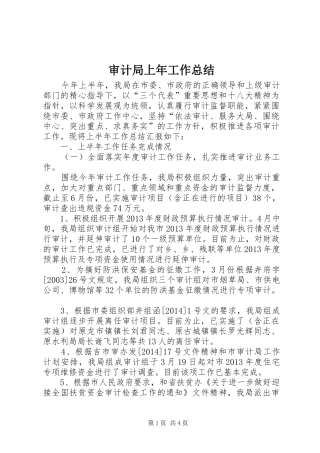 审计局上年工作总结