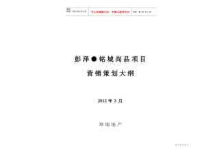 彭泽铭城尚品营销策划方案