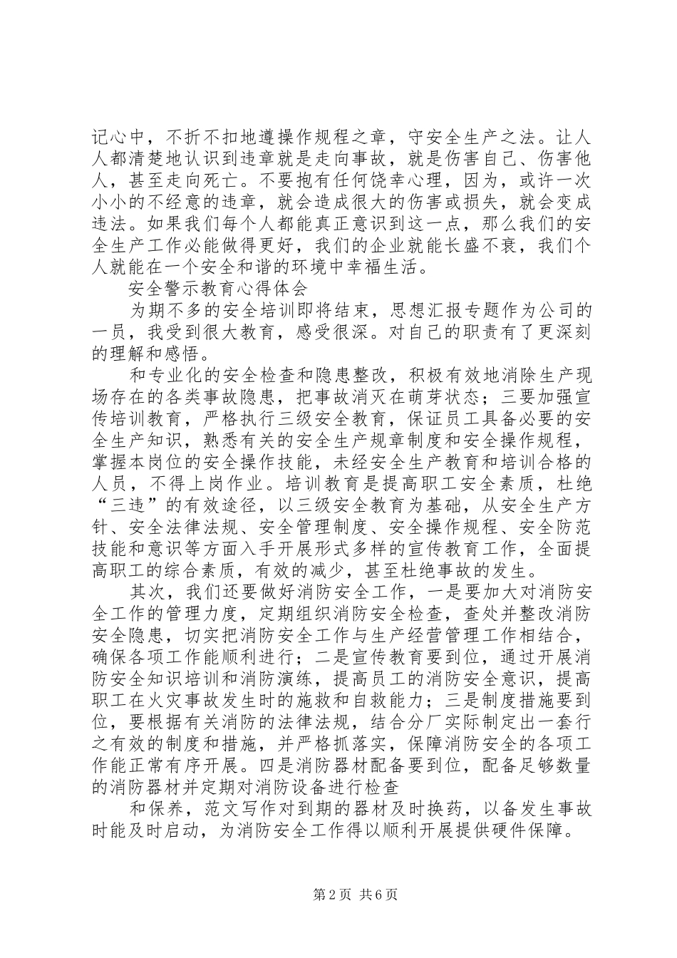 安全警示教育总结_第2页