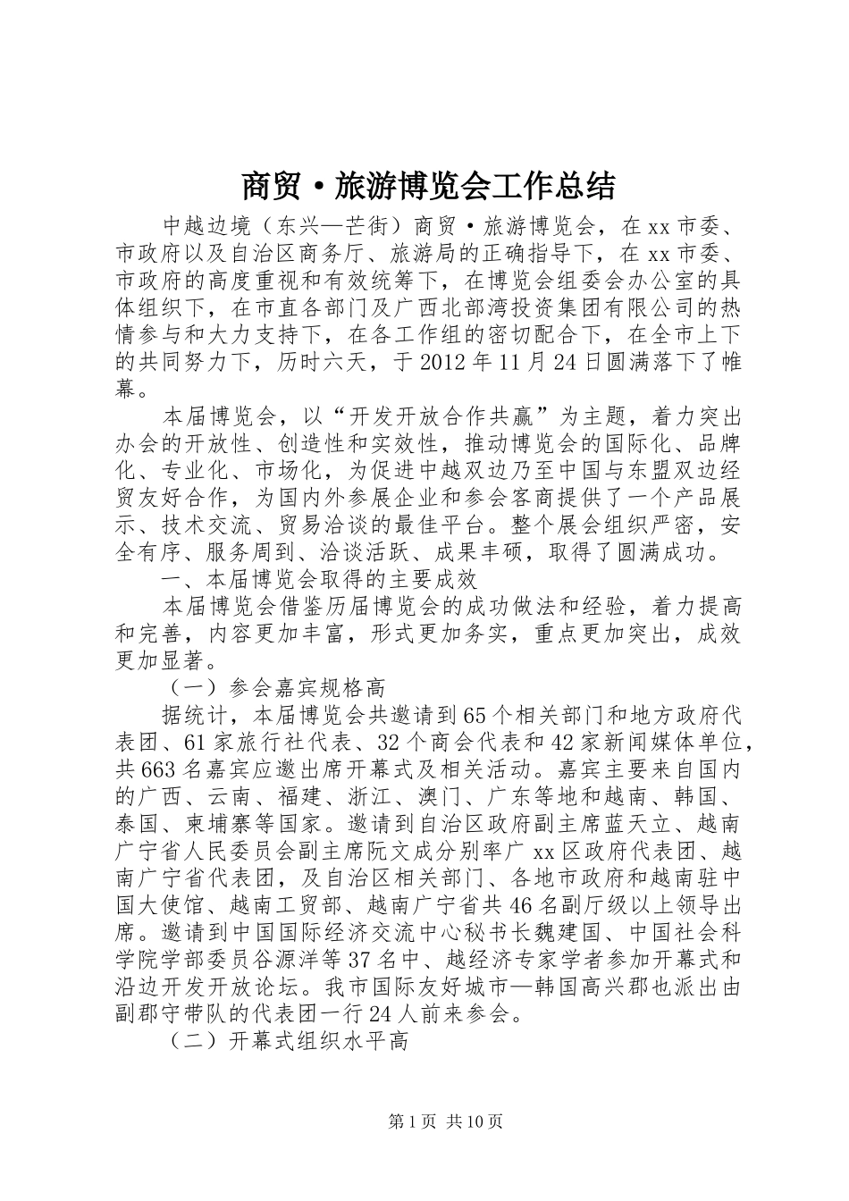 商贸·旅游博览会工作总结_第1页