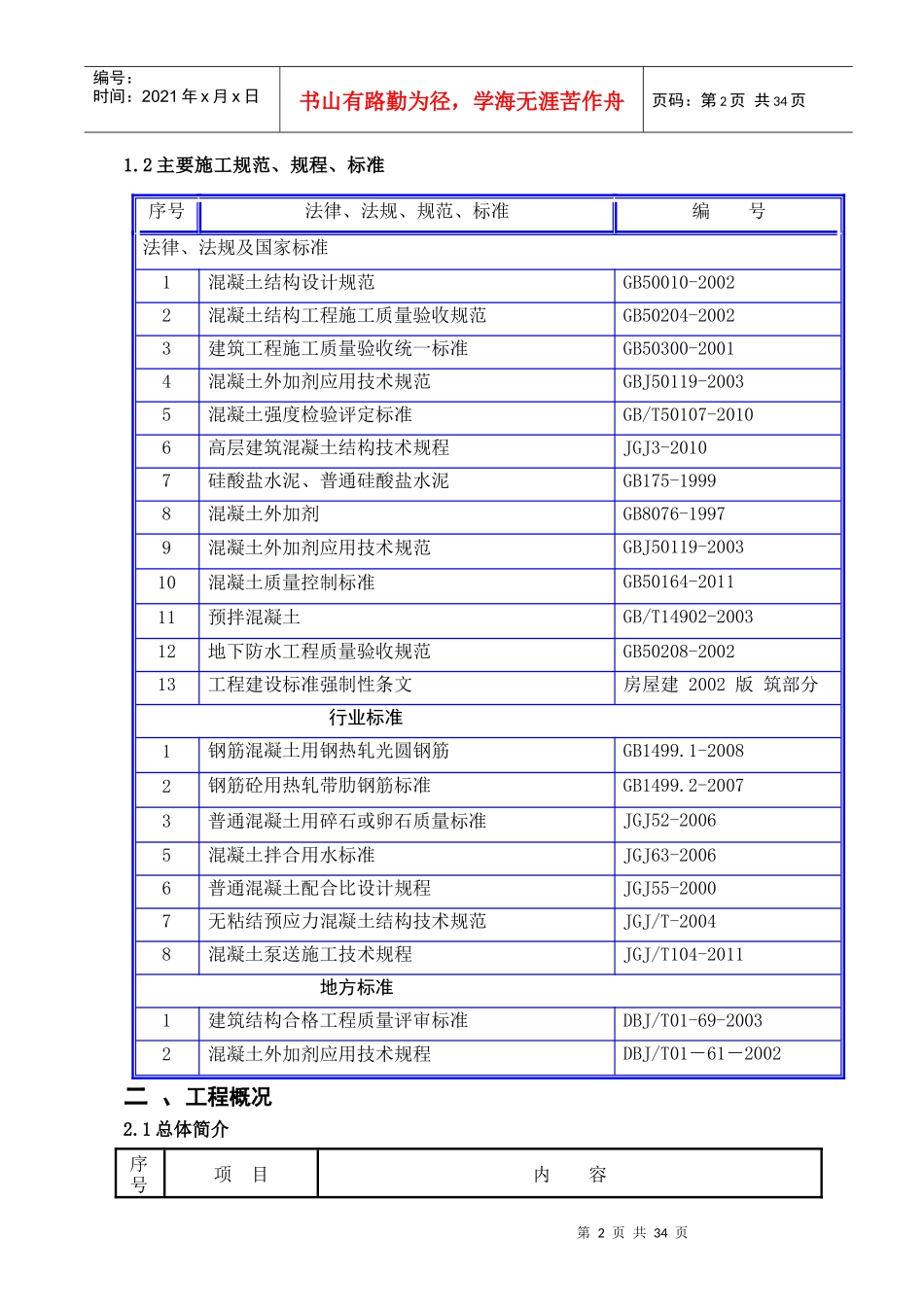 一标混凝土浇筑施工方案_第2页