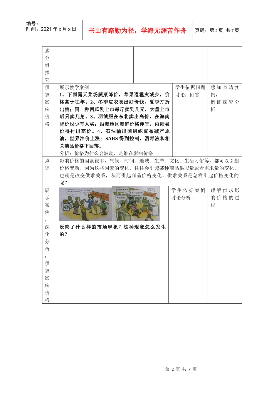 21影响价格的因素教学设计_第2页