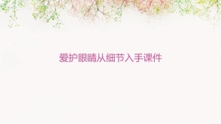 爱护眼睛从细节入手课件