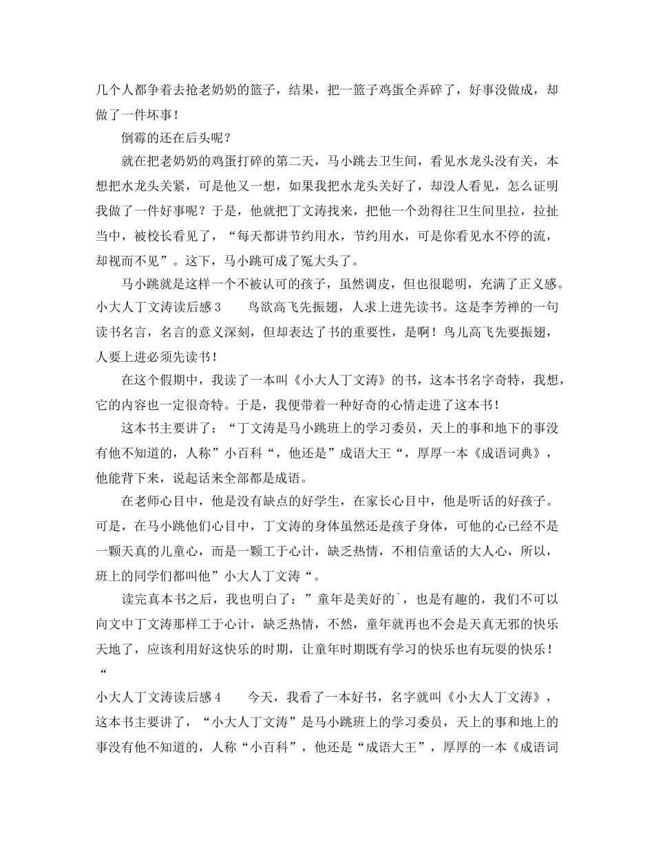 小大人丁文涛读后感 _第2页