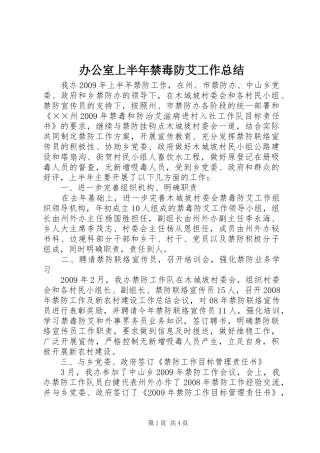 办公室上半年禁毒防艾工作总结