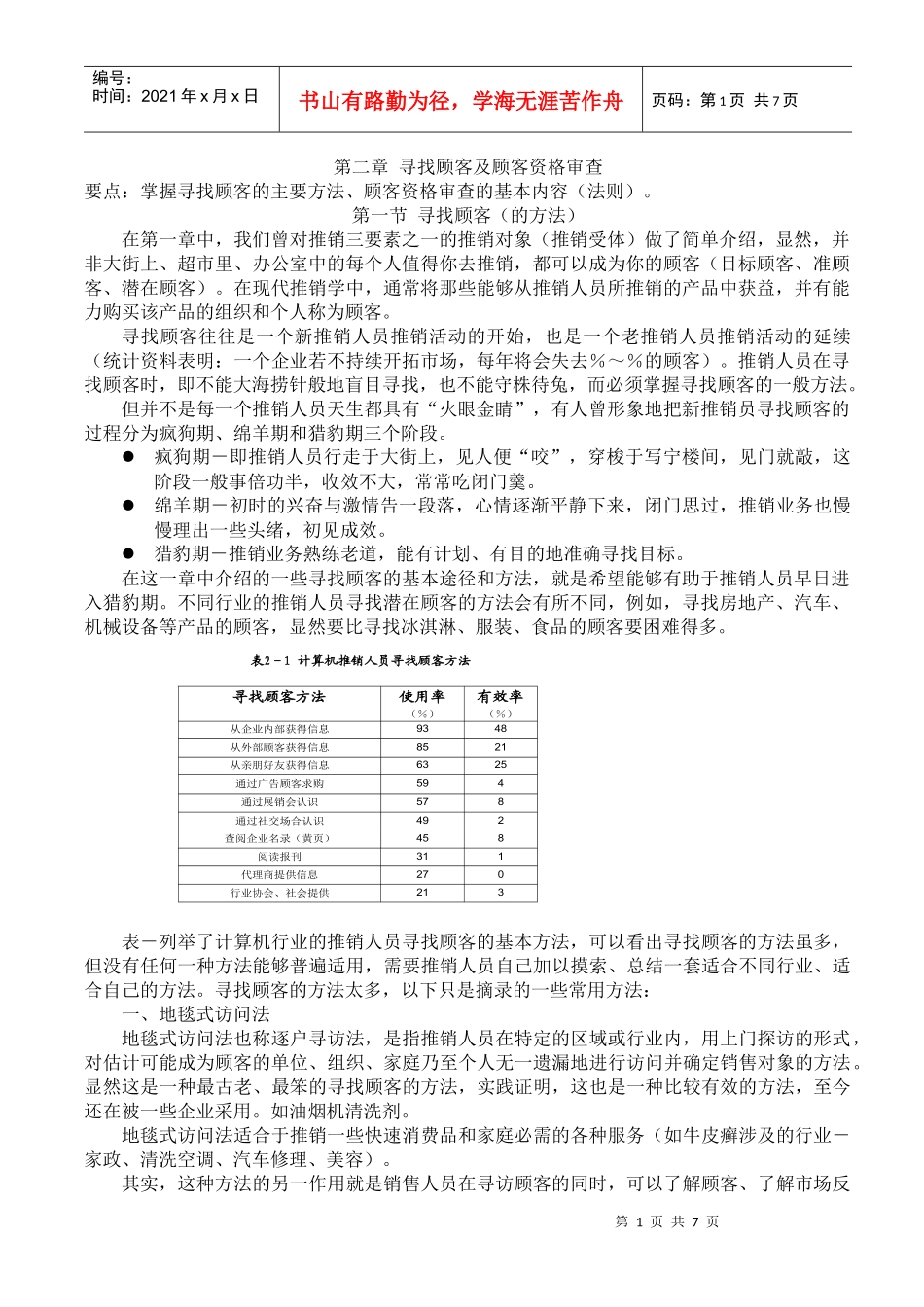 寻找顾客及顾客资格审查_第1页
