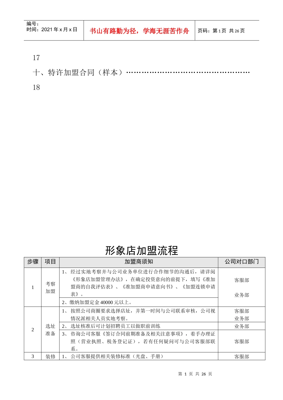 形象店加盟管理方案_第2页