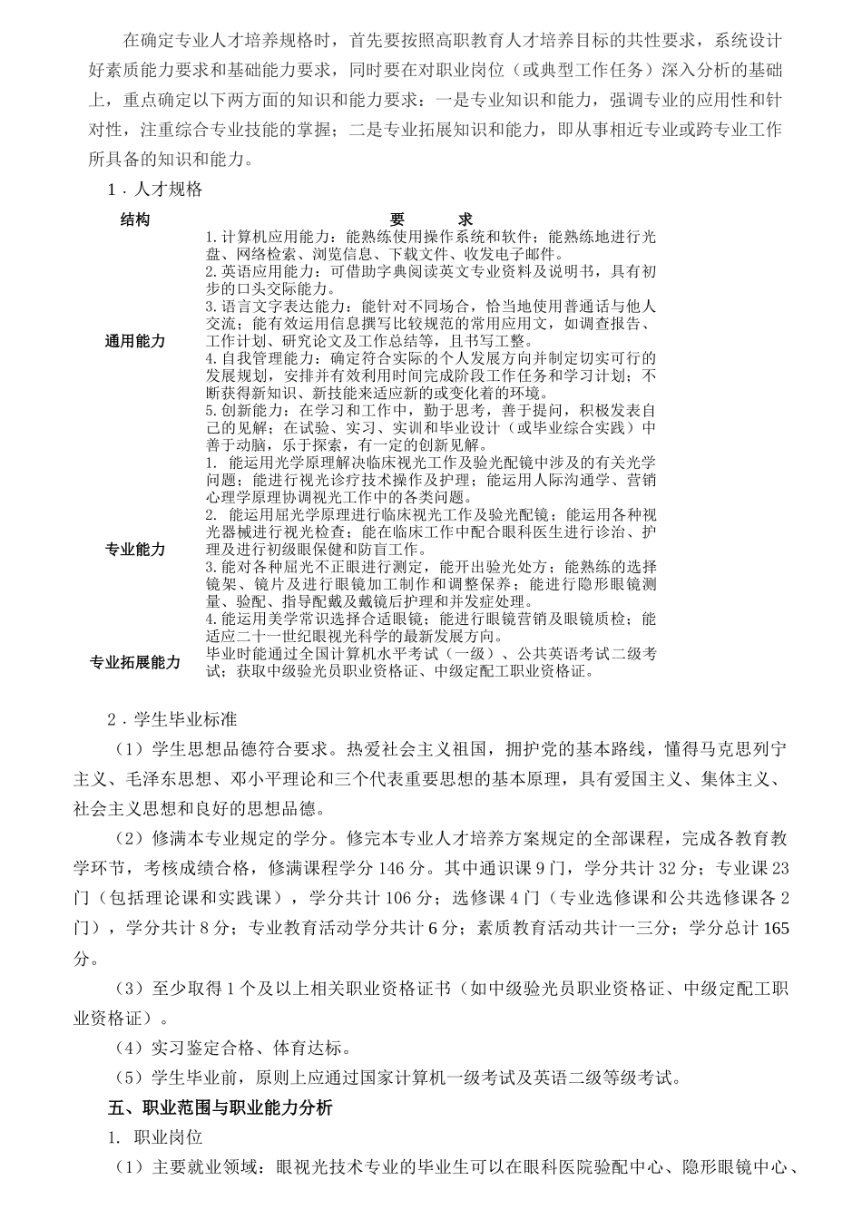 眼视光技术专业人才培养方案_第3页