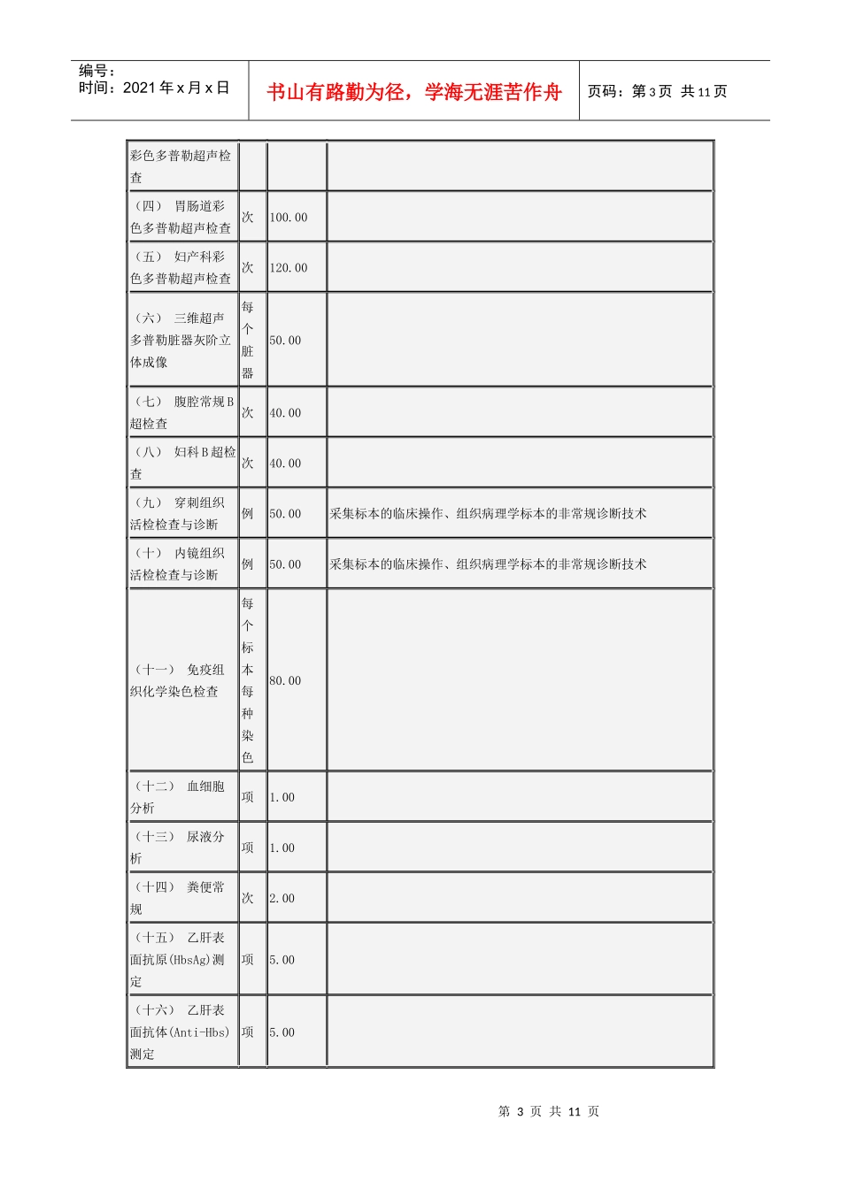 安徽省医疗服务价格项目及价格_第3页