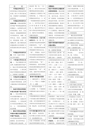 新中药鉴定学复习总结表格