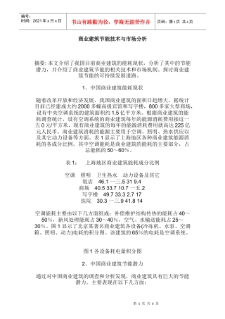 商业建筑节能技术与市场分析