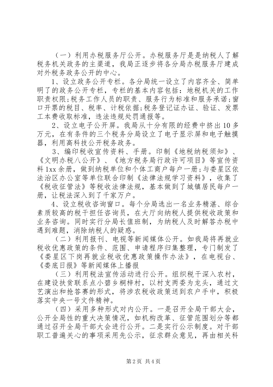 地税局政务公开工作总结范文_第2页