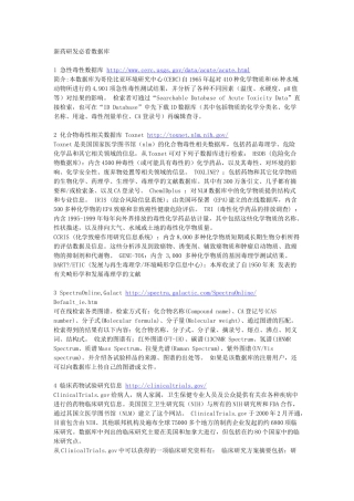 新药研发必看数据库
