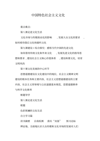 中国特色社会主义文化