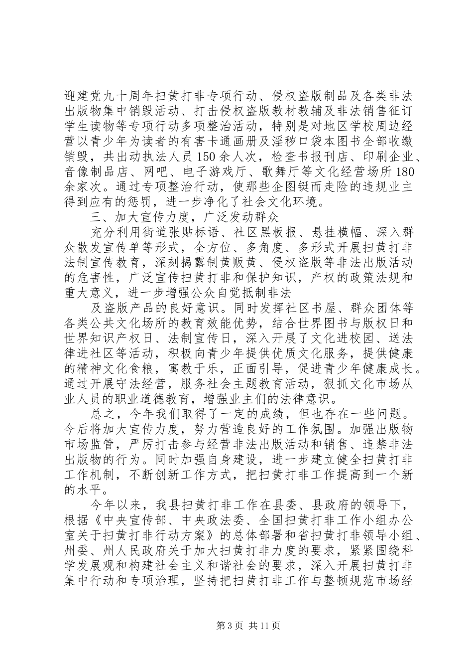 扫黄打非工作总结_第3页