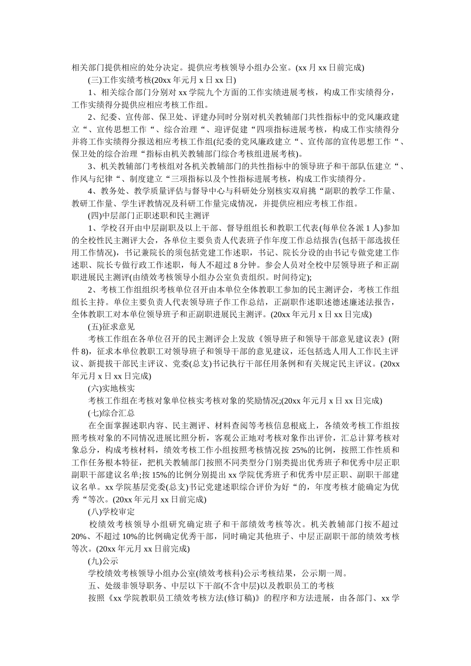学院年度中层领导班子、领导干部和教职员工绩效考核工作方案 _第2页