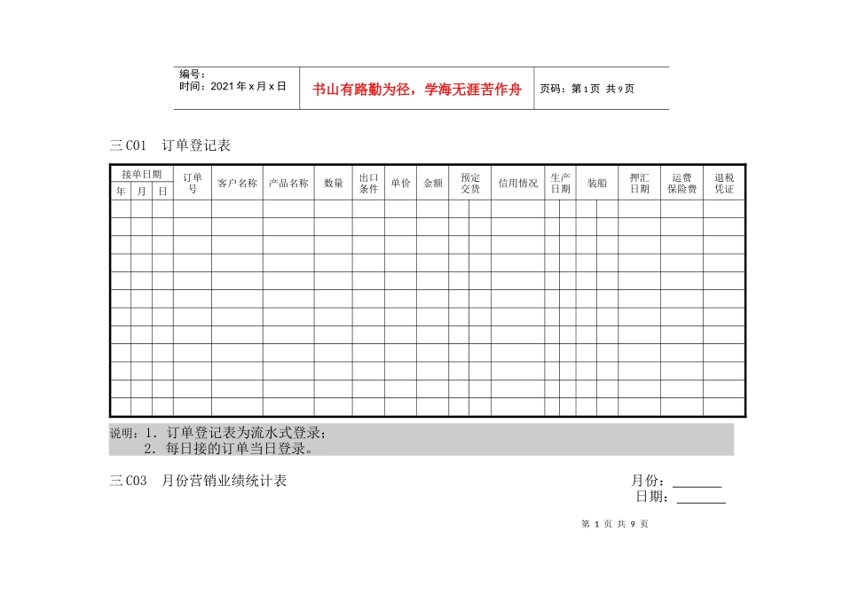 企业管理表格营销管理C横表格_第1页