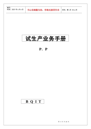 pp业务手册