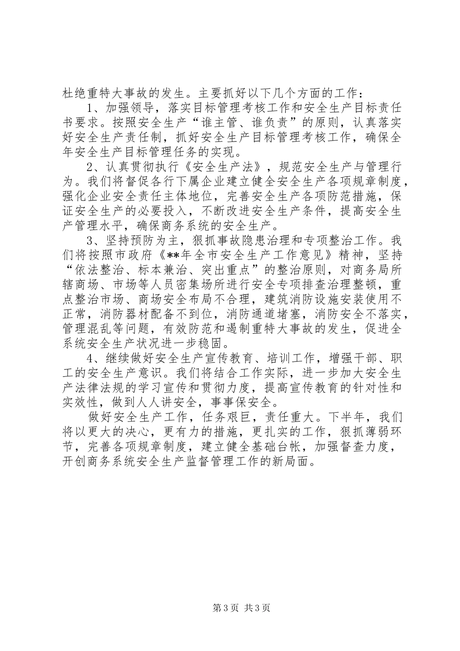 商务局安全生产工作总结汇报_第3页
