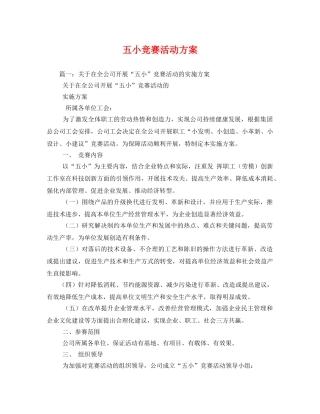 五小竞赛活动方案 