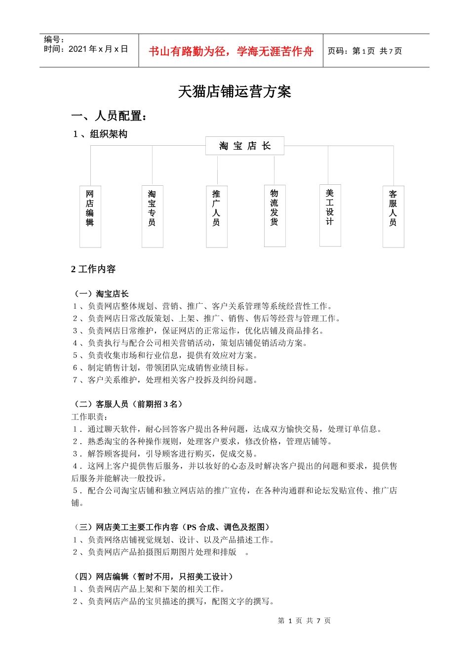 店铺运营框架系统方案_第1页