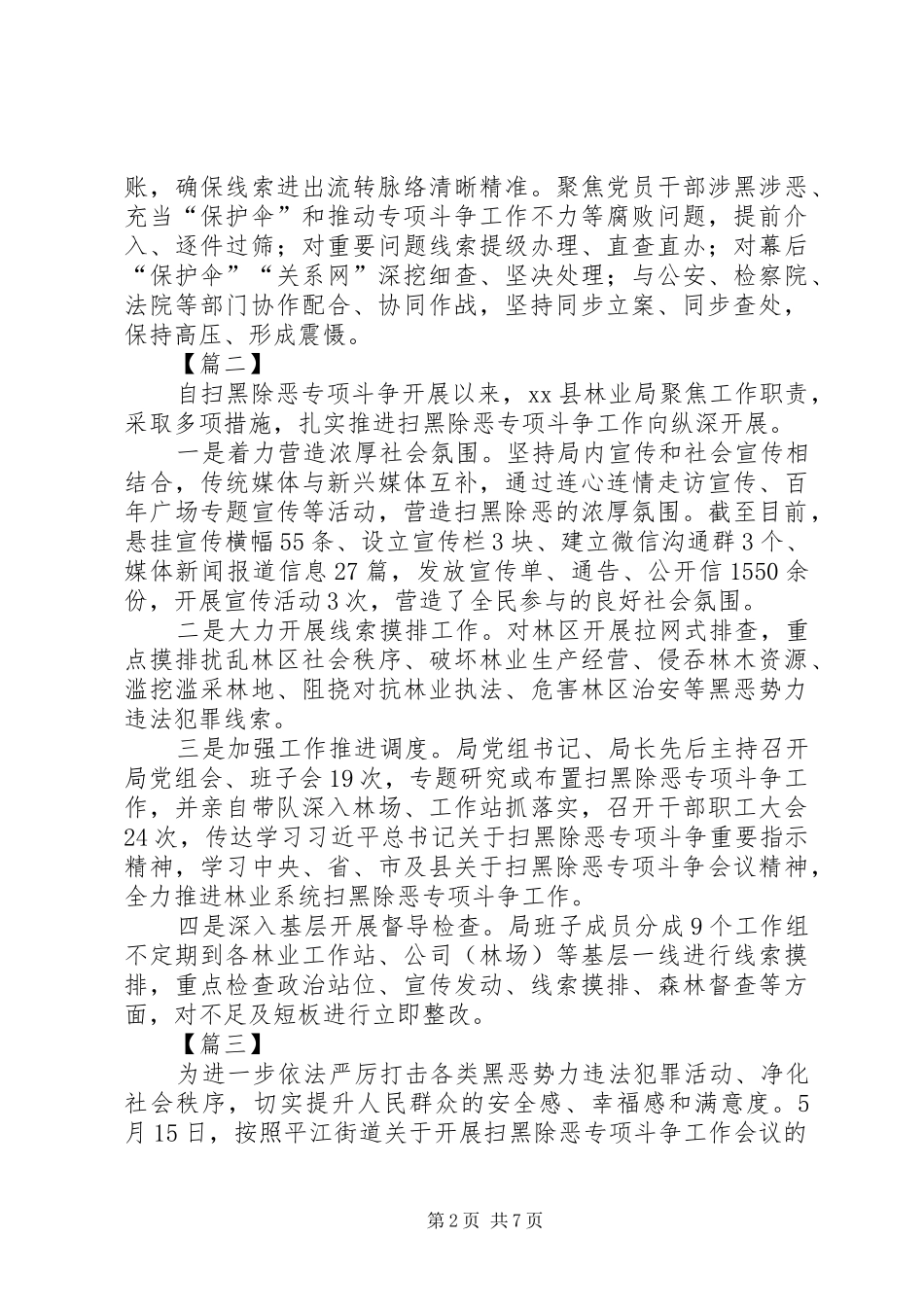 扫黑除恶专项斗争工作总结5篇_第2页