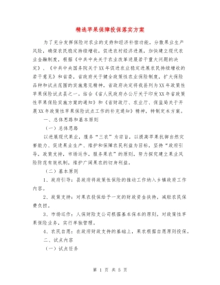 苹果保障投保落实方案