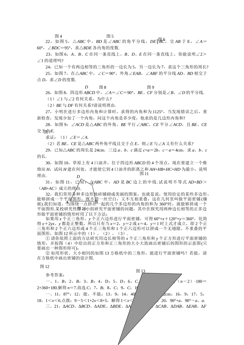 数学七年级下人教新课标第七章三角形综合检测题2 _第2页