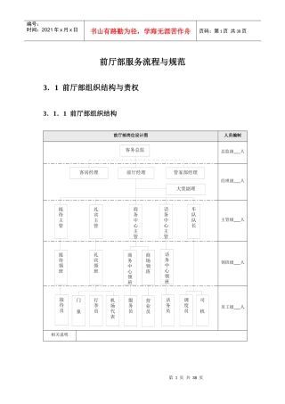 前厅部服务流程与规范