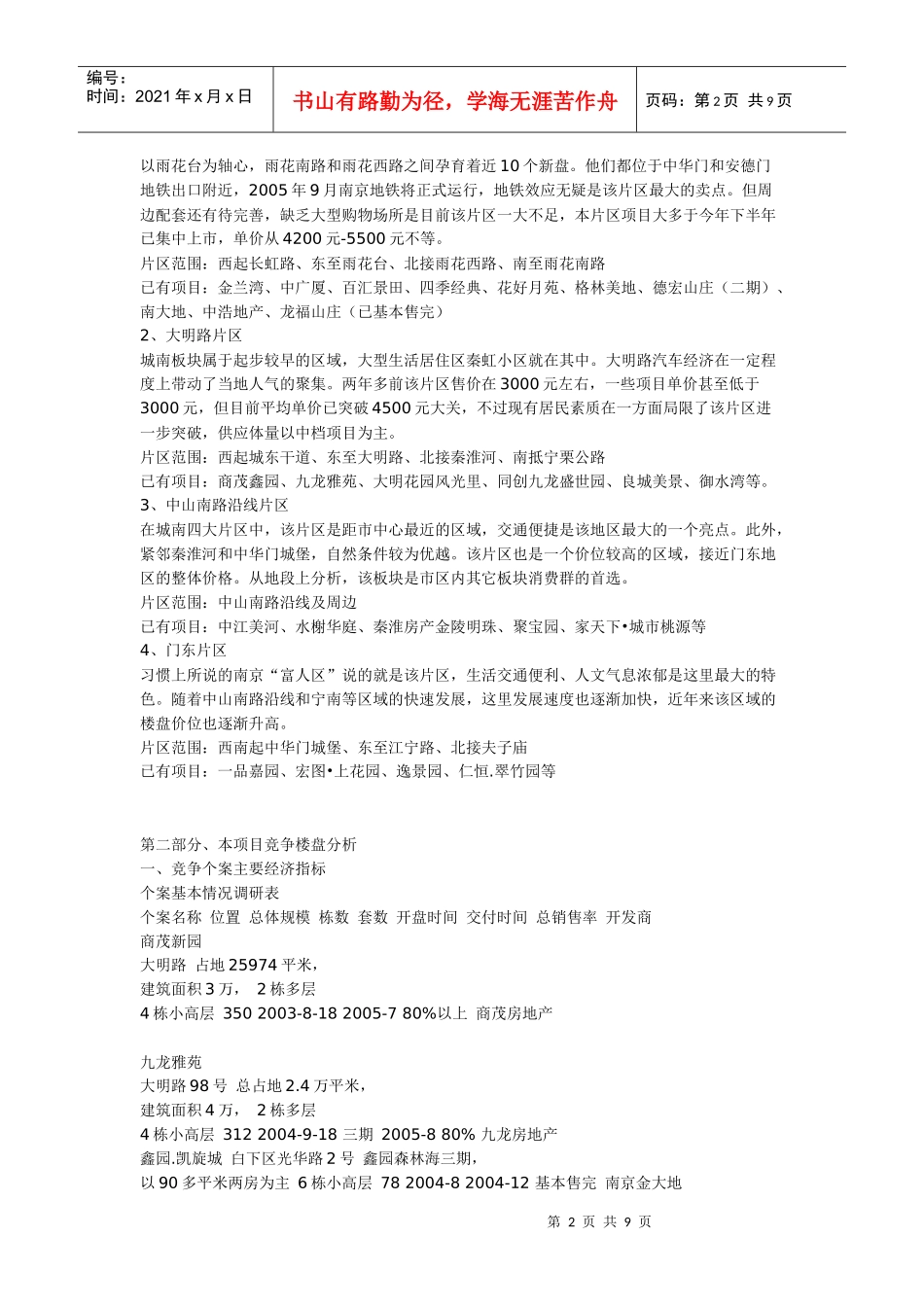 南京上河明苑市场调研分析_第2页