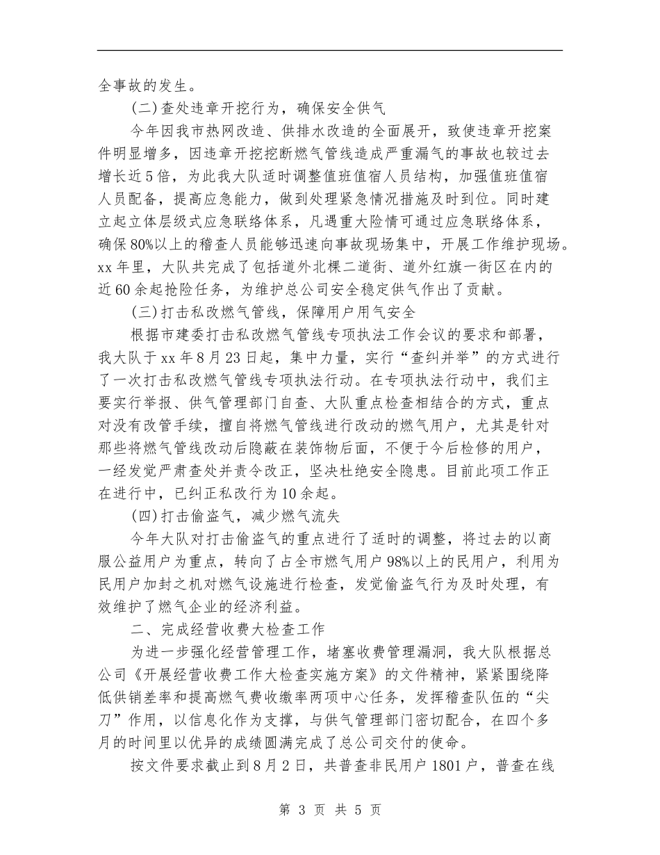 燃气稽查大队年终工作总结_第3页