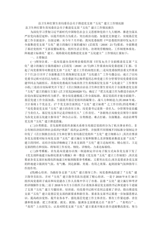 县卫生和计划生育局委员会关于推进党支部“五化”建设工作情况报 