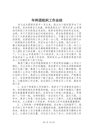 年终团组织工作总结