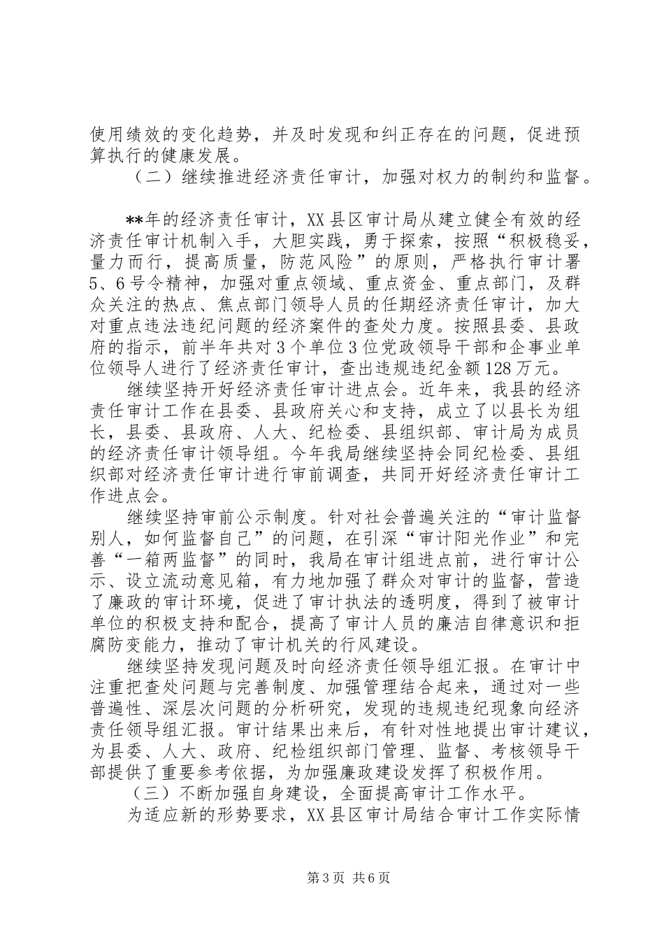 审计局审计工作效益化半年总结_第3页