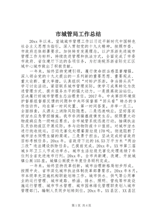 市城管局工作总结