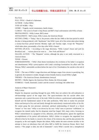 Death of a Salesman(《推销员之死》)英语详细分析
