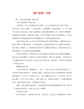 新产品推广方案 