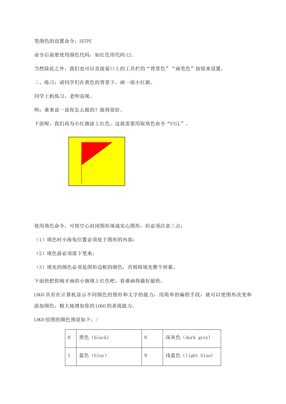 2024-2024年小学信息技术第三册下-第3课-Logo命令训练营教案-泰山版_第2页